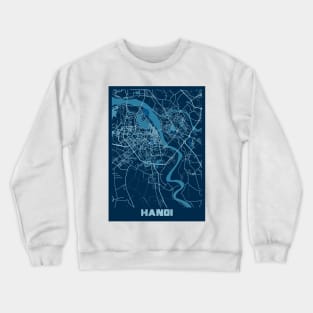 Hanoi - Vietnam Peace City Map Crewneck Sweatshirt